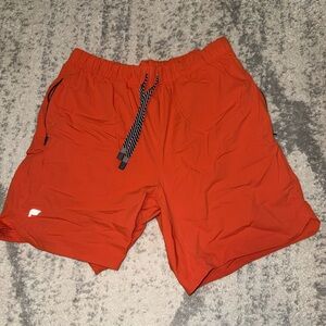 Men's Fabletics Orange Athletic Shorts Unlined
